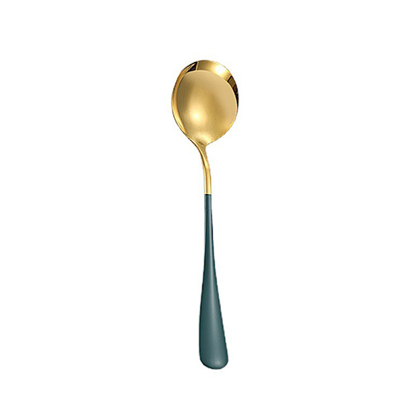 1 kpl ruostumattomasta teräksestä valmistettu pitkävartinen iso riisikeittolusikka Ramen Nood Gold green