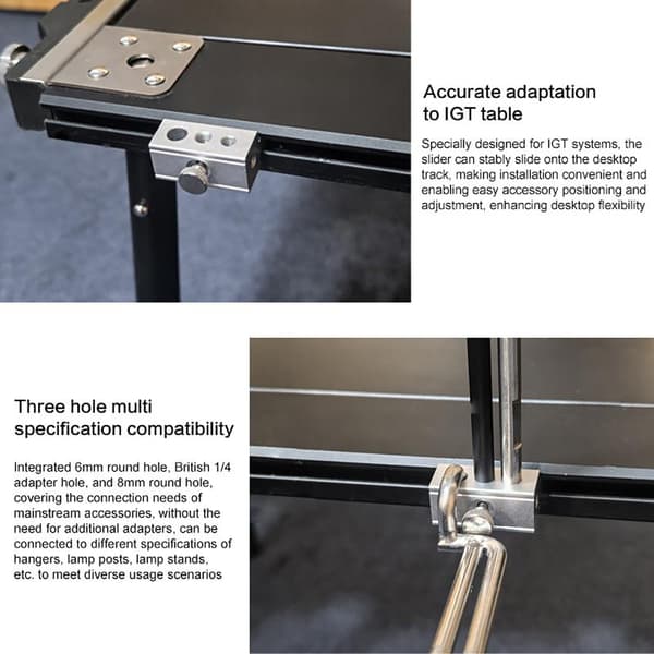 Campingbord Clip Slider Til Hurtig Installation Aluminiumlegering Lampe Silver