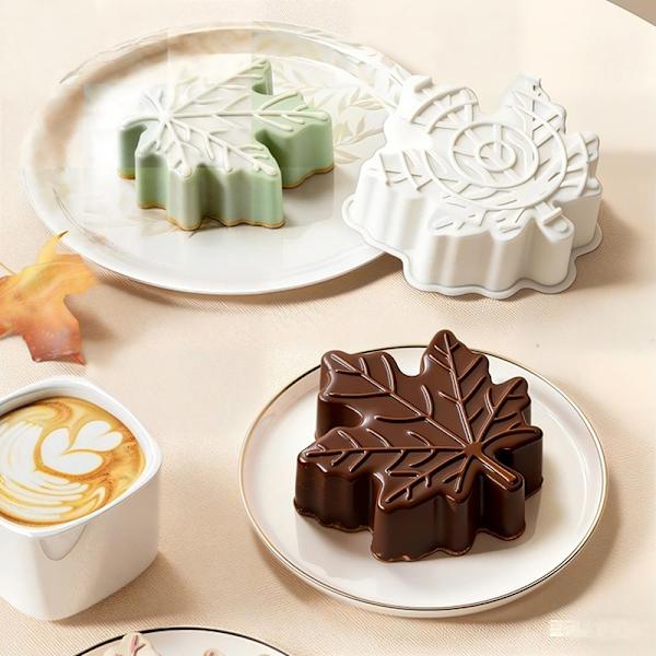 3D Lønneblad Mousse Kake Silikonform Bladformet Sjokolade S White