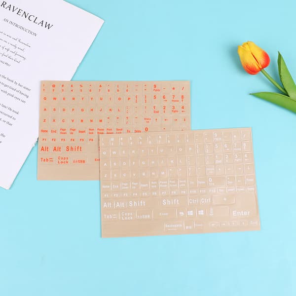Engelsk Full Keyboard Frosted Transparent Keyboard Stickers Com D