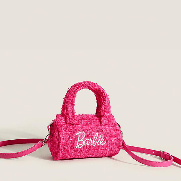 Barbie-tyynylaukku Vaaleanpunainen sarjakuva e Co-branding sylinterimäinen Crossb Rose red