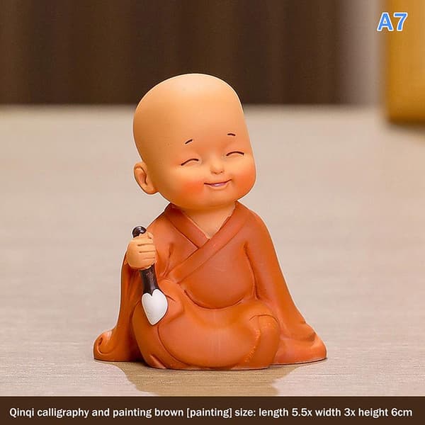 Mini Buddha-statue Små buddhistiske munker Buddhisme-figur Ze A7