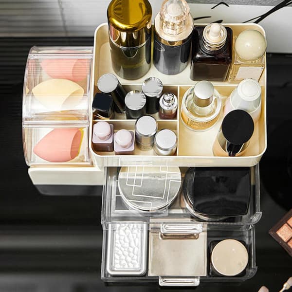 Håraccessoarer med stor kapacitet Kosmetisk förvaringslåda Roterande O A1