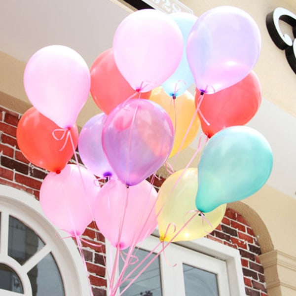 100 stk 10 tommer VANLIG LATEX BALLONGER Fest Bryllup Bursdag des mix color