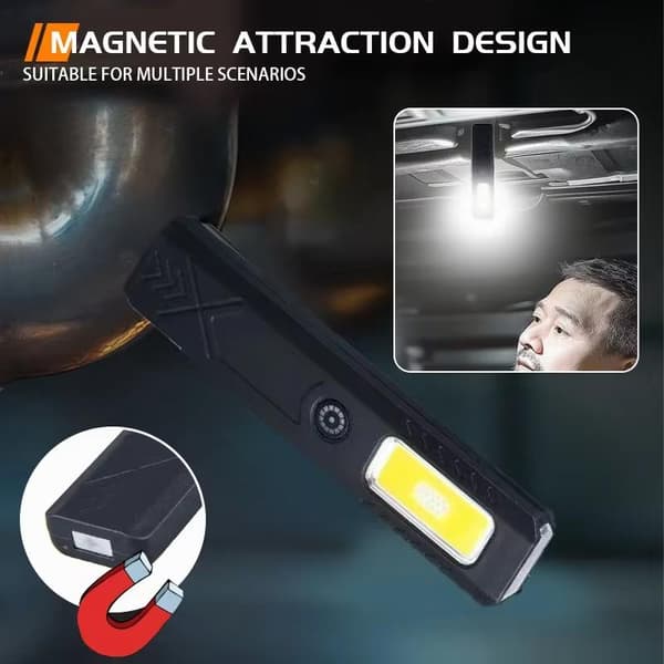 1 sæt magnetisk LED lommelygte bærbar mini lommelygte Type C genopladelig A2