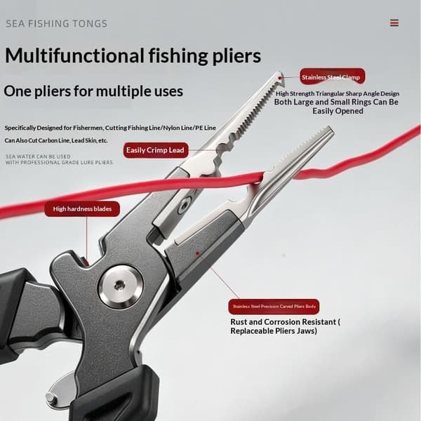 Fisketang Selvlysende Krokfjerner Flettet Linekutter Saks Tang A1