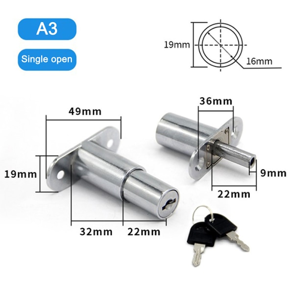 Laatikon Push Lock Liukuoven Vitriinin Kaappikaapin lukot W A3