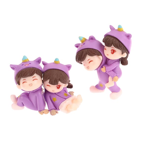1 Par e Creative Cartoon Purple Pyjamas Parbildekoration O C