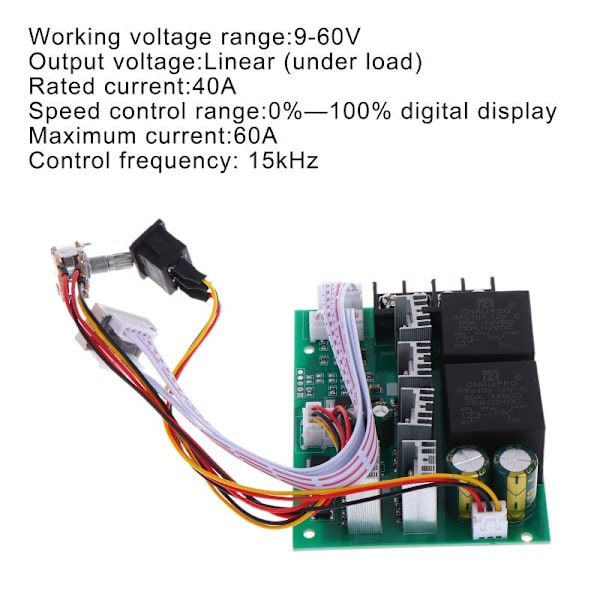 Digital Display 40A PWM Hastighedsregulator Controller 12-36V Justerbar