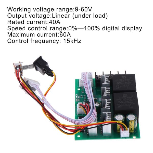 Digital Display 40A PWM Hastighetsregulator 12-36V Justerbar