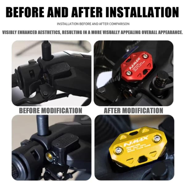 För NMAX155 V1 V2 V3 Motorcykel CNC Broms Bränsle Oljelock Master C Red