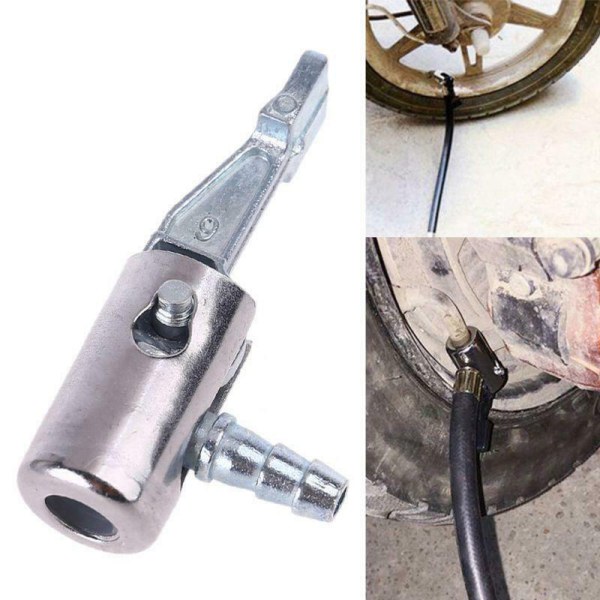 1/4\" Lock On Air Chuck bildekkpumpe for luftkompressor wi Silver