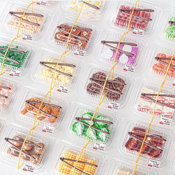 1/3 æske miniature simulation lækre grill-ingredienser T Random 1 Box