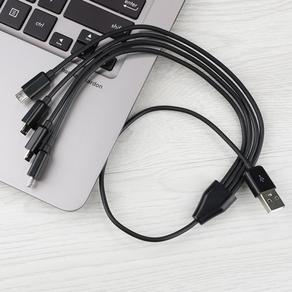 0,5M 4 Port Micro USB til USB Splitter Ladekabel For Smartp Black