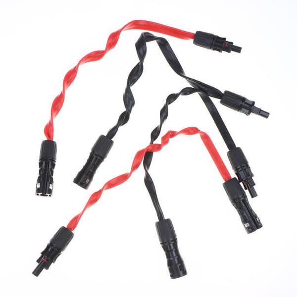 2 stk. flat solcellepanel forlengelseskabel 12AWG 10AWG 4mm2 6mm2 Con 12AWG 4mm2