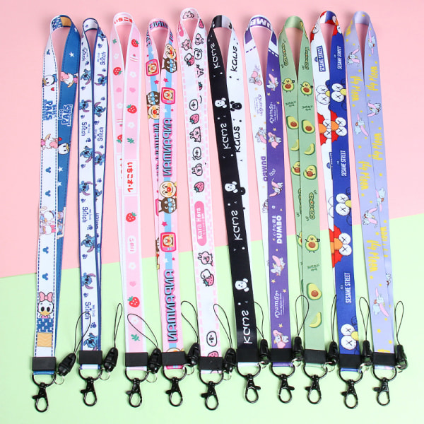 Heat Transfer Lanyard Cartoon Halterneck Rope Multicolor-A10