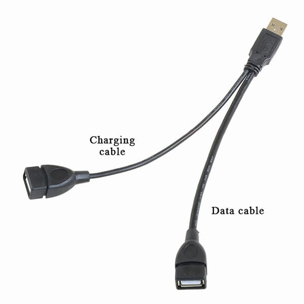 Laadukas USB 2.0 -kaapeli 1 naaras 2 urospuoliseen USB-virtalähteeseen A1