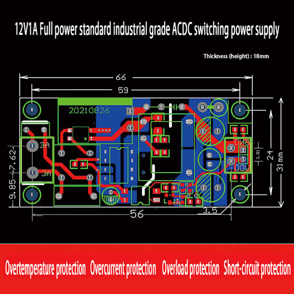 AC-DC 5V/12V Buck Converter AC 220V til 5V DC Step Down Transfor 5V-2