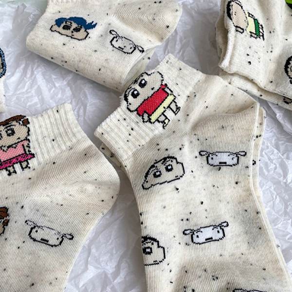 Kawaii Crayon Shin-Chan Strumpor Damstrumpor Låg-Top Sommar Tunna A3