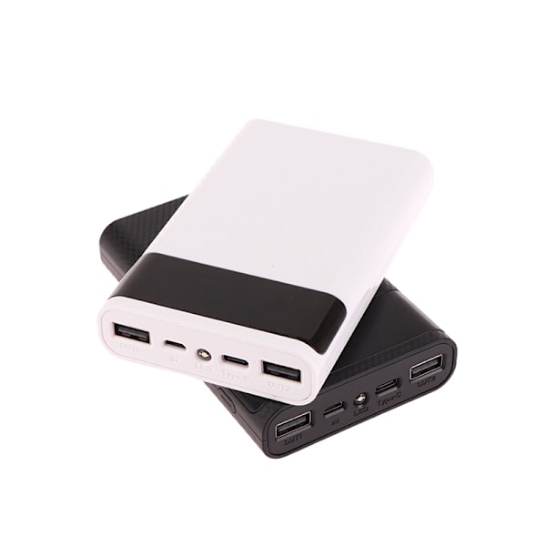 4*18650 Power Bank Case 15000mAh Batterilading Oppbevaringsboks DIY Black 22.5W