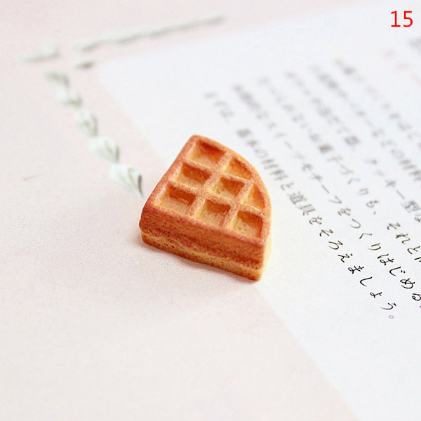 3 STK Dukkehus Miniature Kunstig Fake Cake brødkiks Ki 15(Fan shaped)