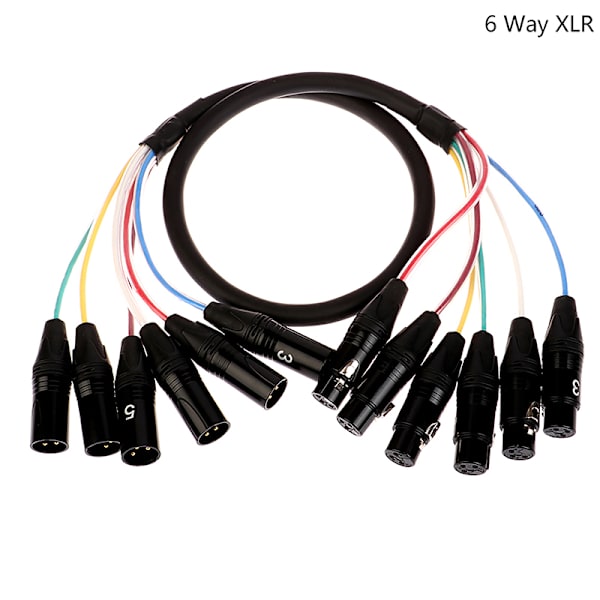 2 4 6 kanals 3-stifts XLR-kabel hane till hona Balanserad o förlängning C