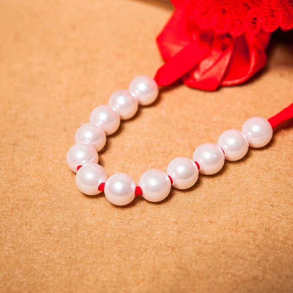 Uudet Pearls Rose -koristeilut stringit, kirjontalaukut naisten Wine red