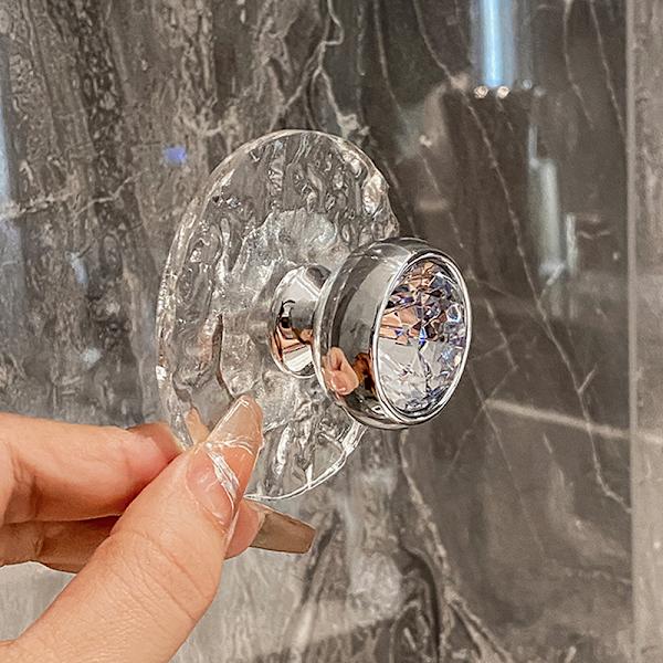 Akryl Badrum Kristall Transparent Hook Vägg Klädhängare K