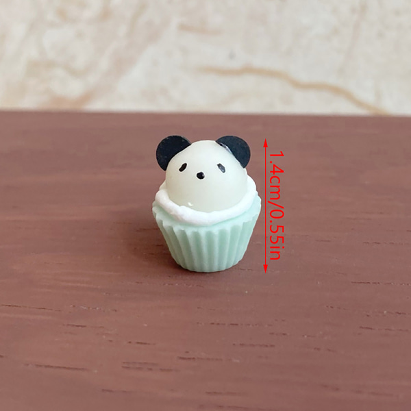1:12 Dockhus Miniatyr Panda Cupcake Ornament Model Living S Green-L