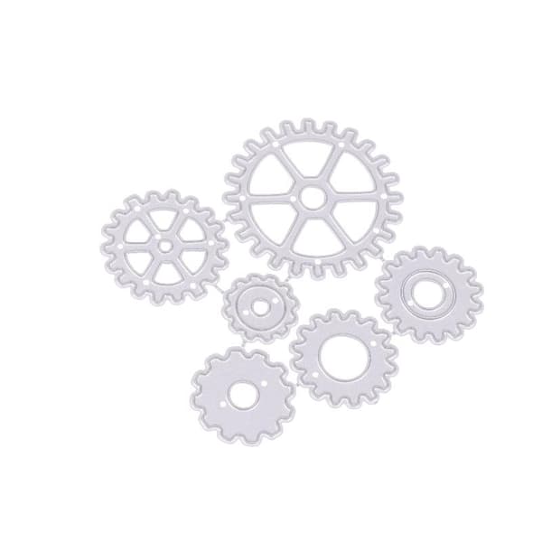 2 st Steampunk Gear metallskärningsformar för scrapbooking DIY Clipar 2Set