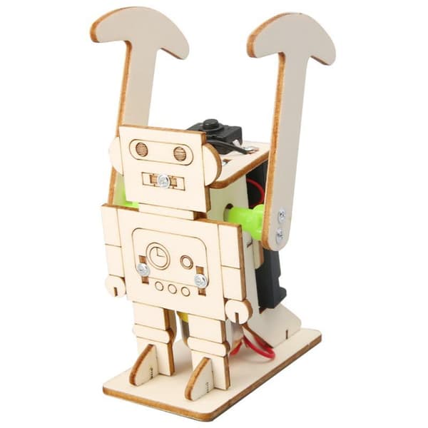 1 sæt DIY trægående robotmodelsæt til børn pædagogisk STE
