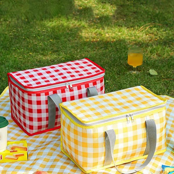 Retro Pastoral Lunchväska Fällbar Utomhus Camping Picknick Termisk B2