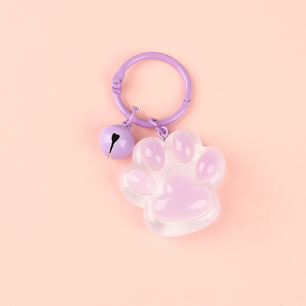 Luminous Cat Claw avaimenperä väri e Riipus Bell Avaimenperä Charms Purple