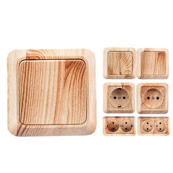 1 stk tre EU Standard Knapp Lysbryter 1-veis Spray Pl A4