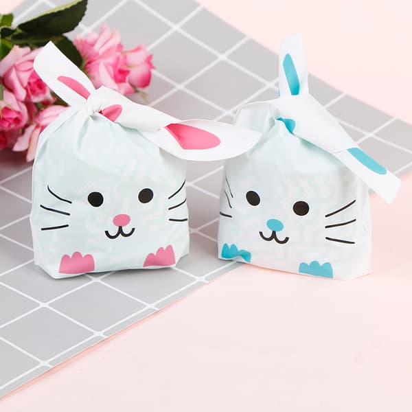 50 stk e Long Bunny Ear gavepose påskegodteri gave plastdel Blue