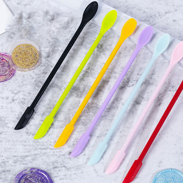 Silikonespatel Krukkeskraber Scoop Tip Lang dobbelthovedet Cosme Light green