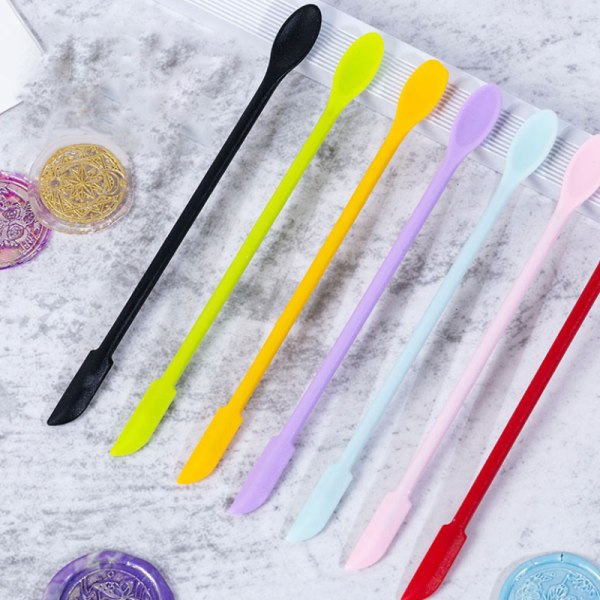 Silikonspatel Burkskrapa Scoop Tip Long Double Headed Cosme Yellow