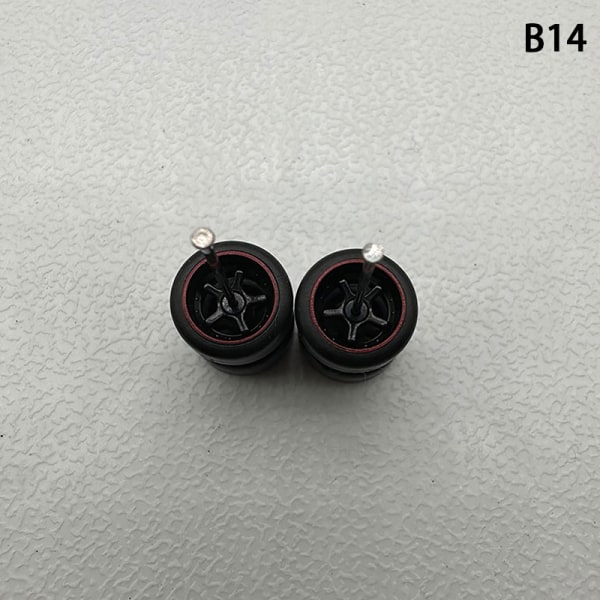 1 Set 1/64 modellbilhjul med gummidäck Modifierade delar Ve B14 5Claws Red