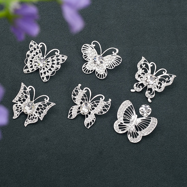 Alloy Rhinestone Butterfly Brosje Mote All-match skjerf Buckl A7