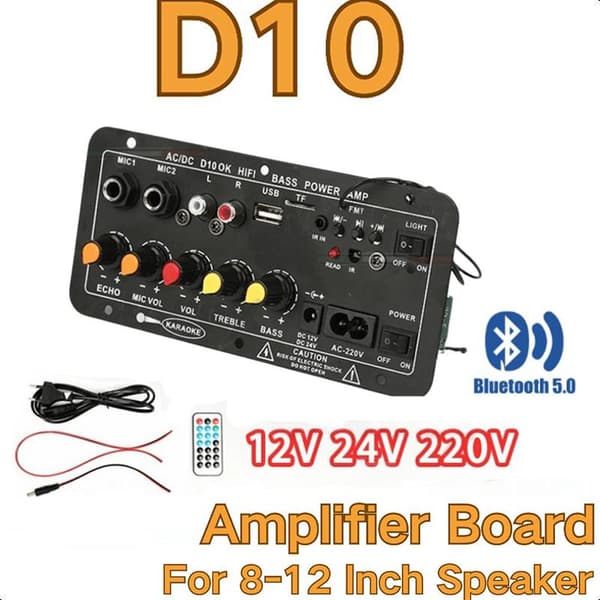 D30 D10 Forsterker 12V24V Høyeffektsforsterker med Bluetooth Ca D10