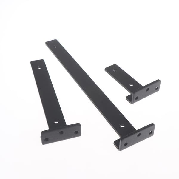 1 set kraftiga hyllkonsoler L-formad skiljeväggsstöd Black 26x200mm