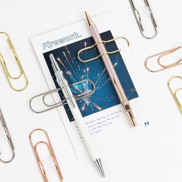 Multi-Purpose Paper Clips Paper Fix Clips Pen Clips Notebook Pi Rose Gold