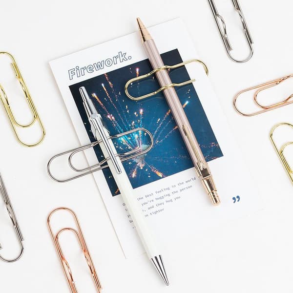 Multi-purpose pappersklämmor Paper Fix Clips Pennklämmor Notebook Pi Rose Gold