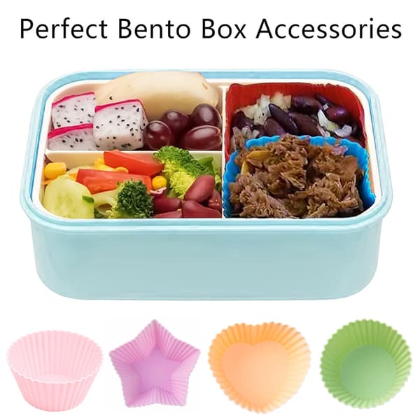 4 stk silikontilbehør Sushi-oppbevaringsfôr myk lunsjboks B B