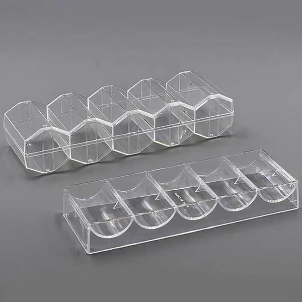 100 Chips Akryl Poker Chip Tray Case Holder Professional Casi