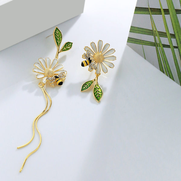 2022 n Daisy Flower Bee Stud örhängen för kvinnor Solros Butte Green