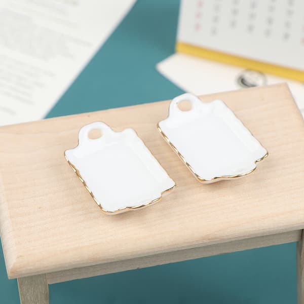 1st 1/12 Dockskåp Miniatyrkeramisk bricka Tallrik Diskar Kök