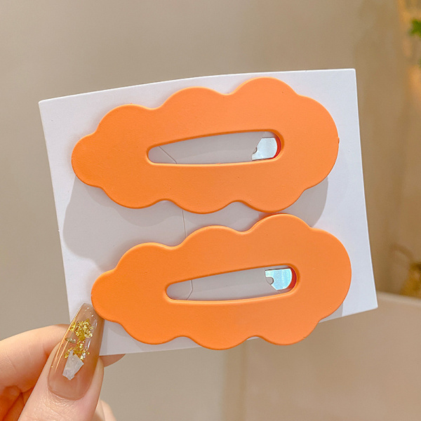 2stk e n Hår Sideclips Cloud BB Hårnål Til Damer Piger Gave Orange