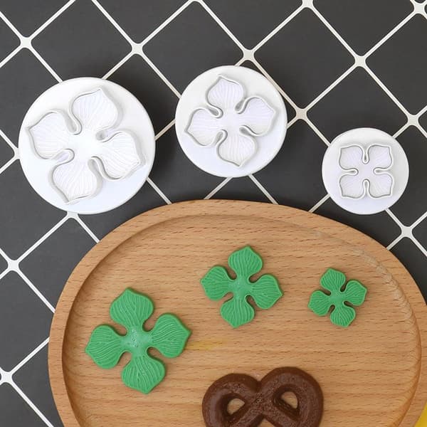 3 stk/sæt plastik hortensia fondant kagepynt udstikker