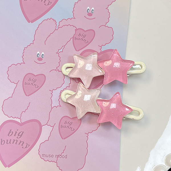 Sweet e Star Hiusneula Pentagram Hiuspidikkeet Side Clips Tyttö Y2K Ha